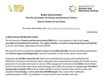 Association for Science and Discovery Centres Budget Representation_25_08_26
